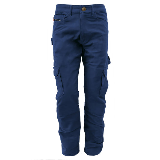 Loose Fit Cargo Pants (Extra Wide) - Navy Blue with Pads