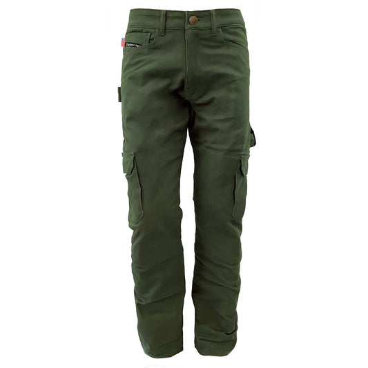 Loose Fit Cargo Pants (Extra Wide) - Army Green with Pads