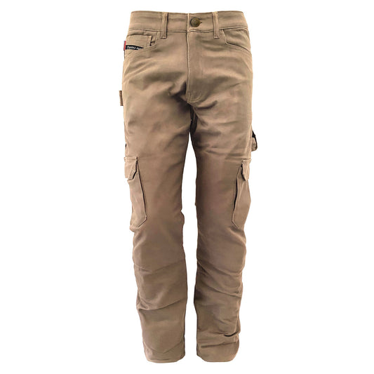 Loose Fit Cargo Pants (Extra Wide) - Khaki Solid with Pads