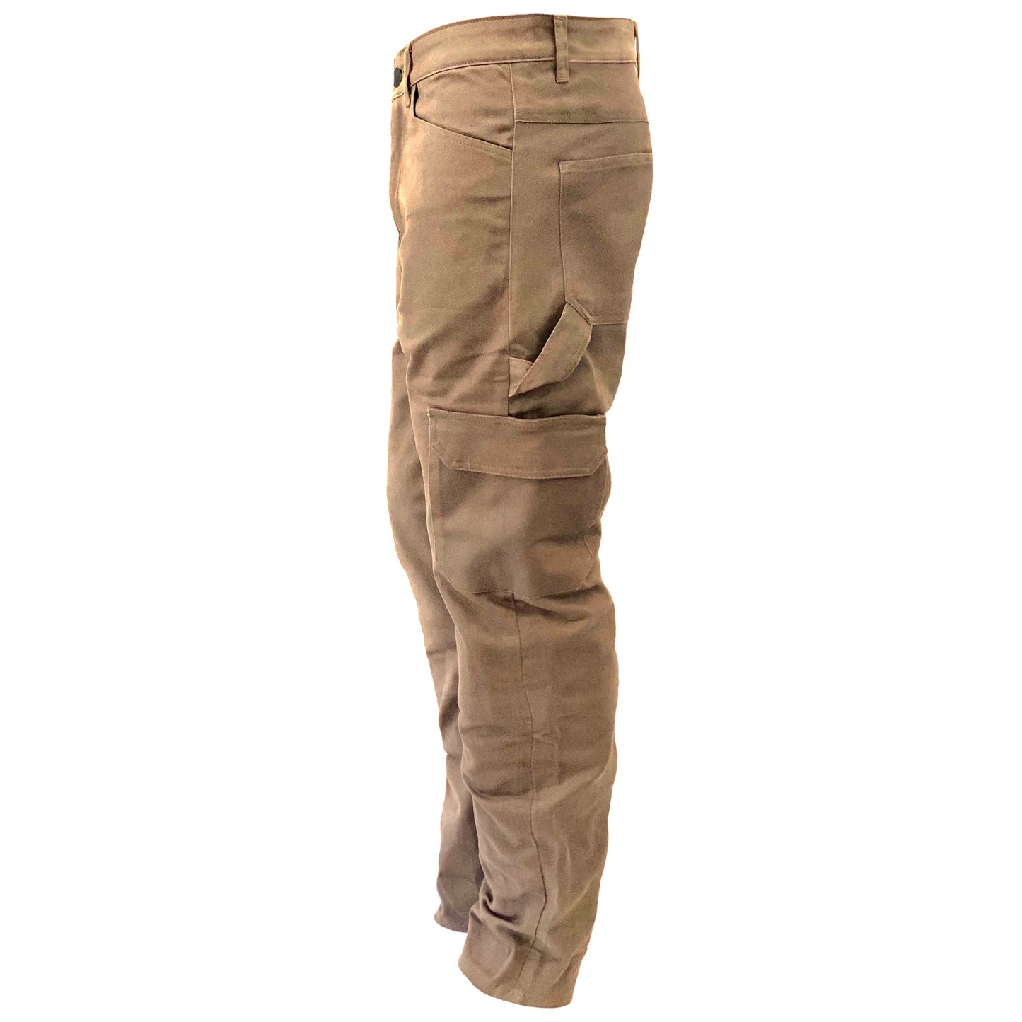 Loose Fit Cargo Pants (Extra Wide) - Khaki Solid