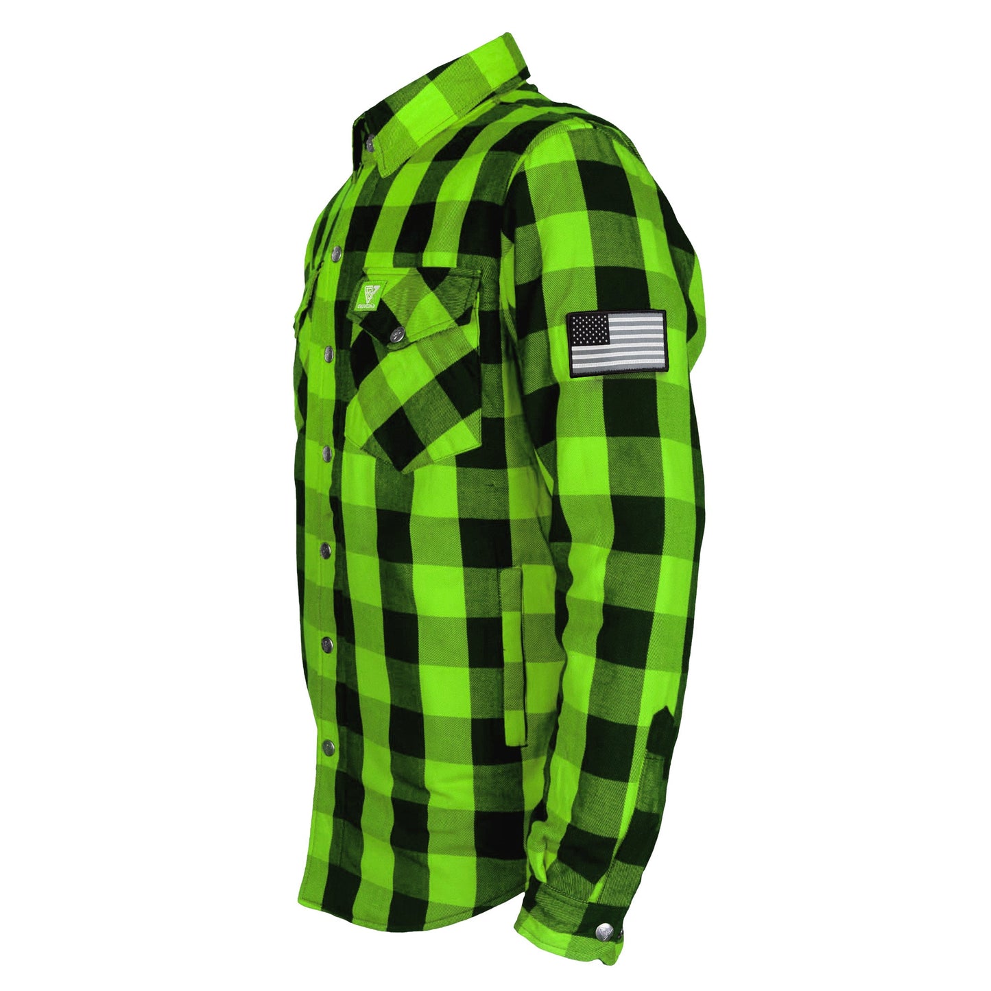 Protective Flannel Shirt - Green Checkered
