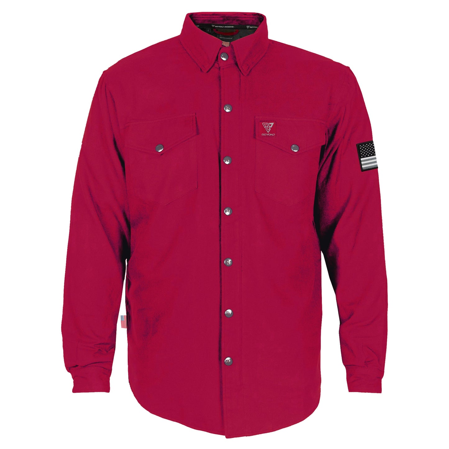 Protective Flannel Shirt - Red Maroon Solid