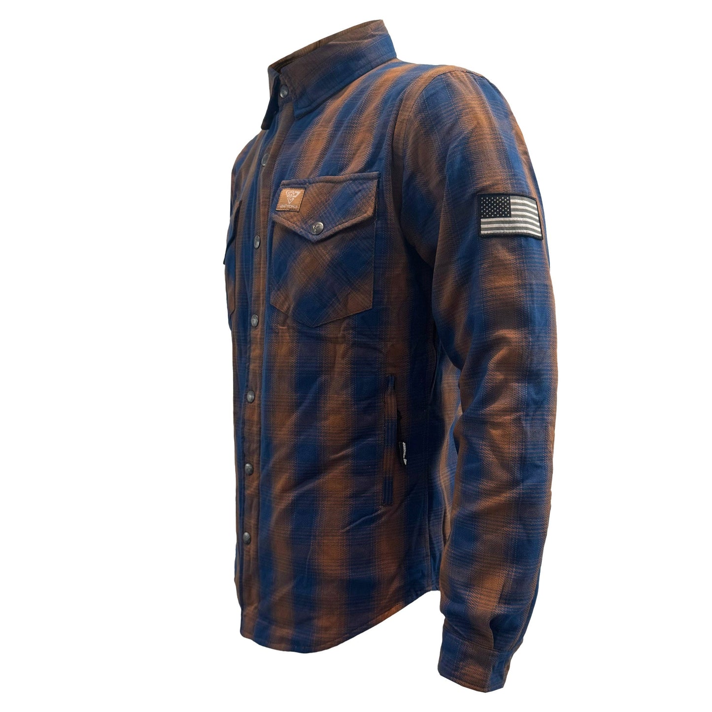Protective Flannel Shirt For Men - Brown & Blue Plaid