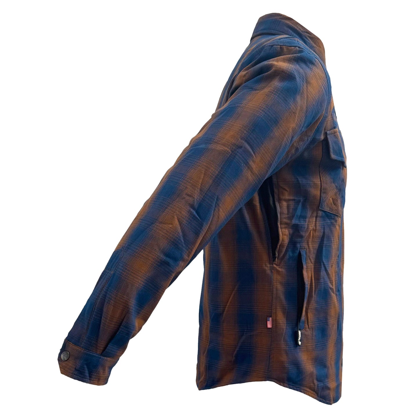Protective Flannel Shirt For Men - Brown & Blue Plaid