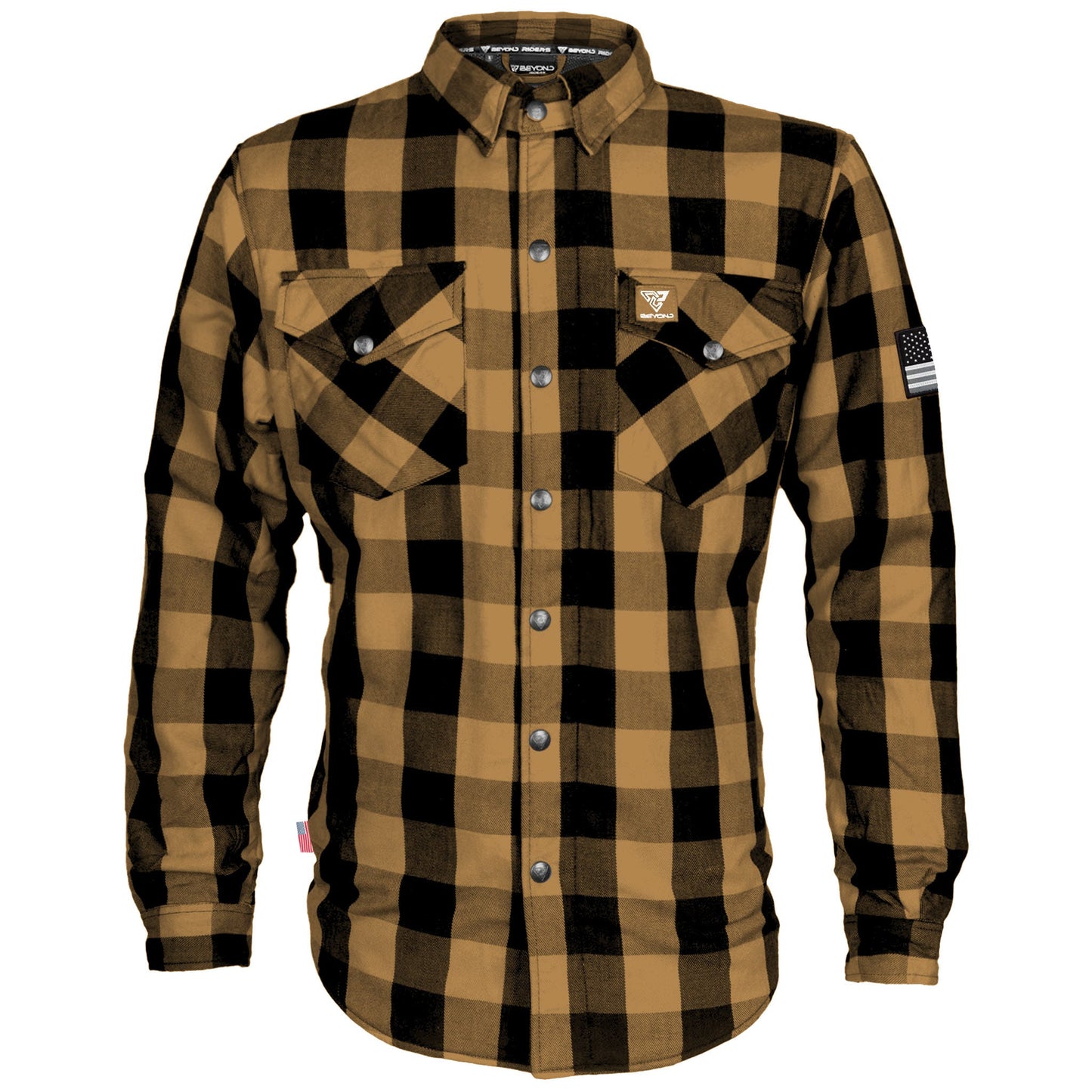 Protective Flannel Shirt - Camel Checkered