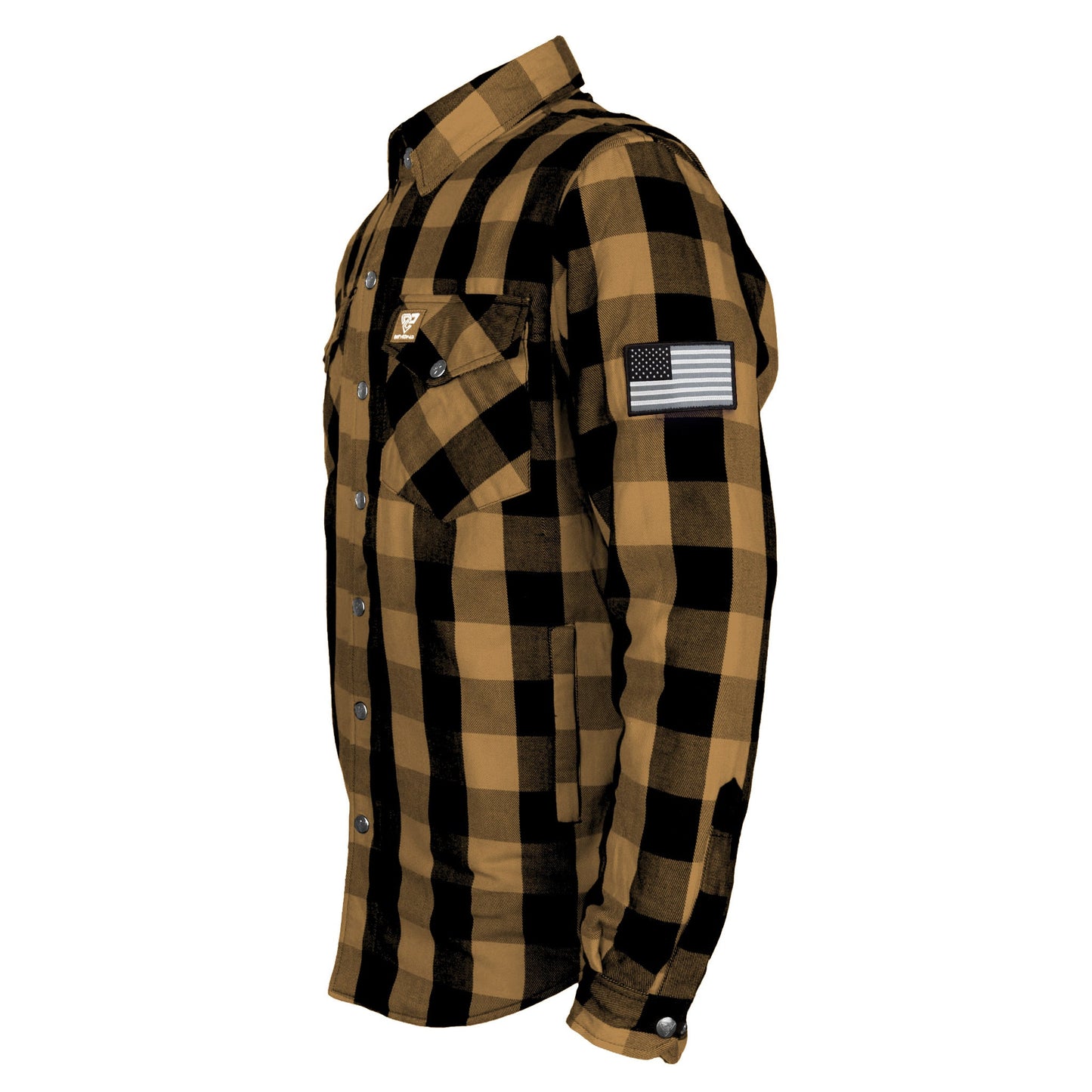 Protective Flannel Shirt - Camel Checkered