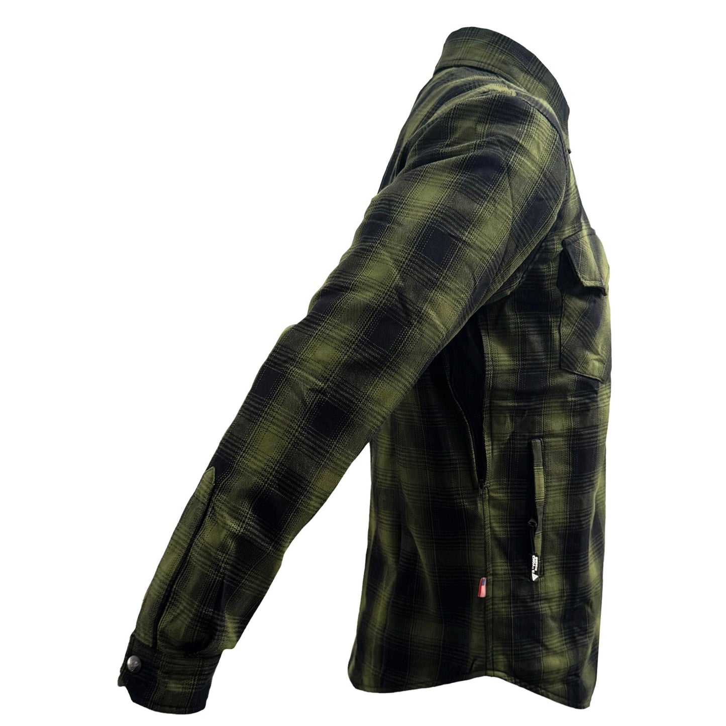 Protective Flannel Shirt For Men - Green and Black Plaid