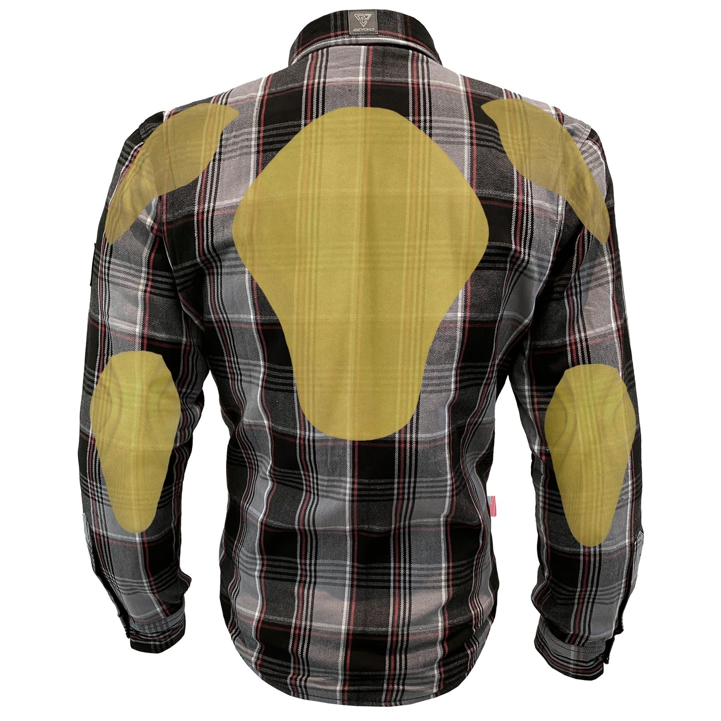 Protective Flannel Shirt For Men - Grey Black Red Checkered