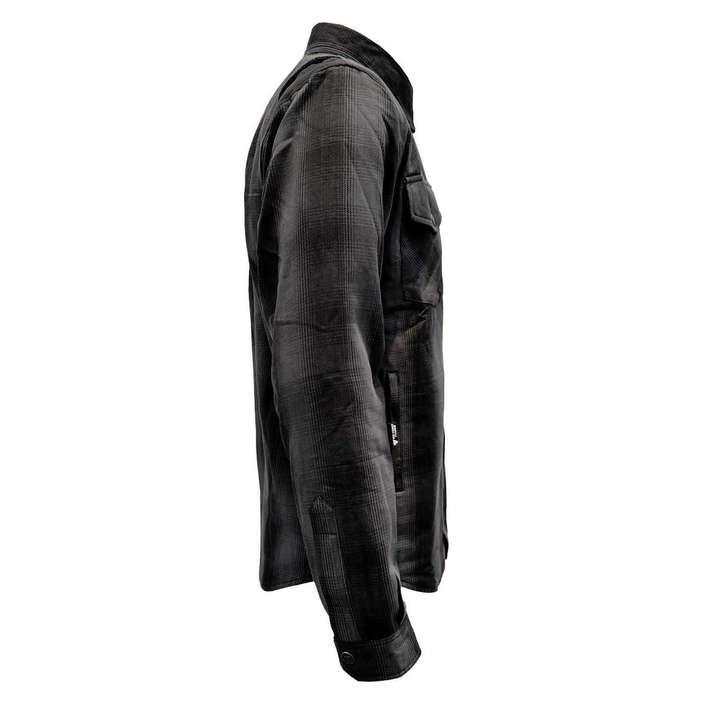 Protective Flannel Shirt For Men - Grey and Black Plaid