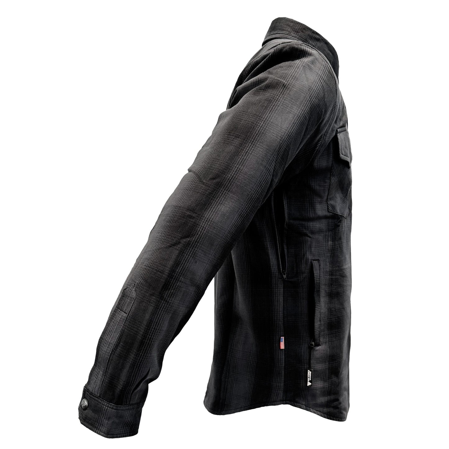 Protective Flannel Shirt For Men - Grey and Black Plaid