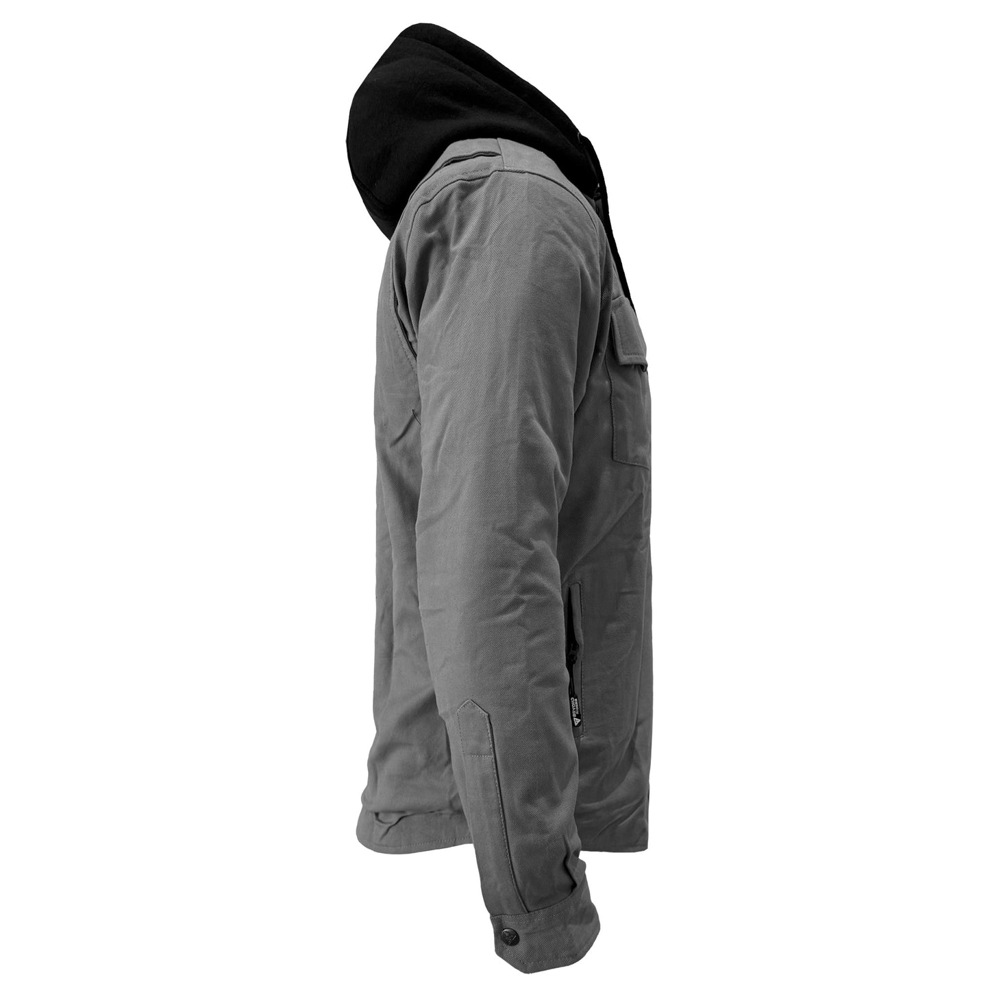 Protective Flannel Hoodie For Men - Grey Solid