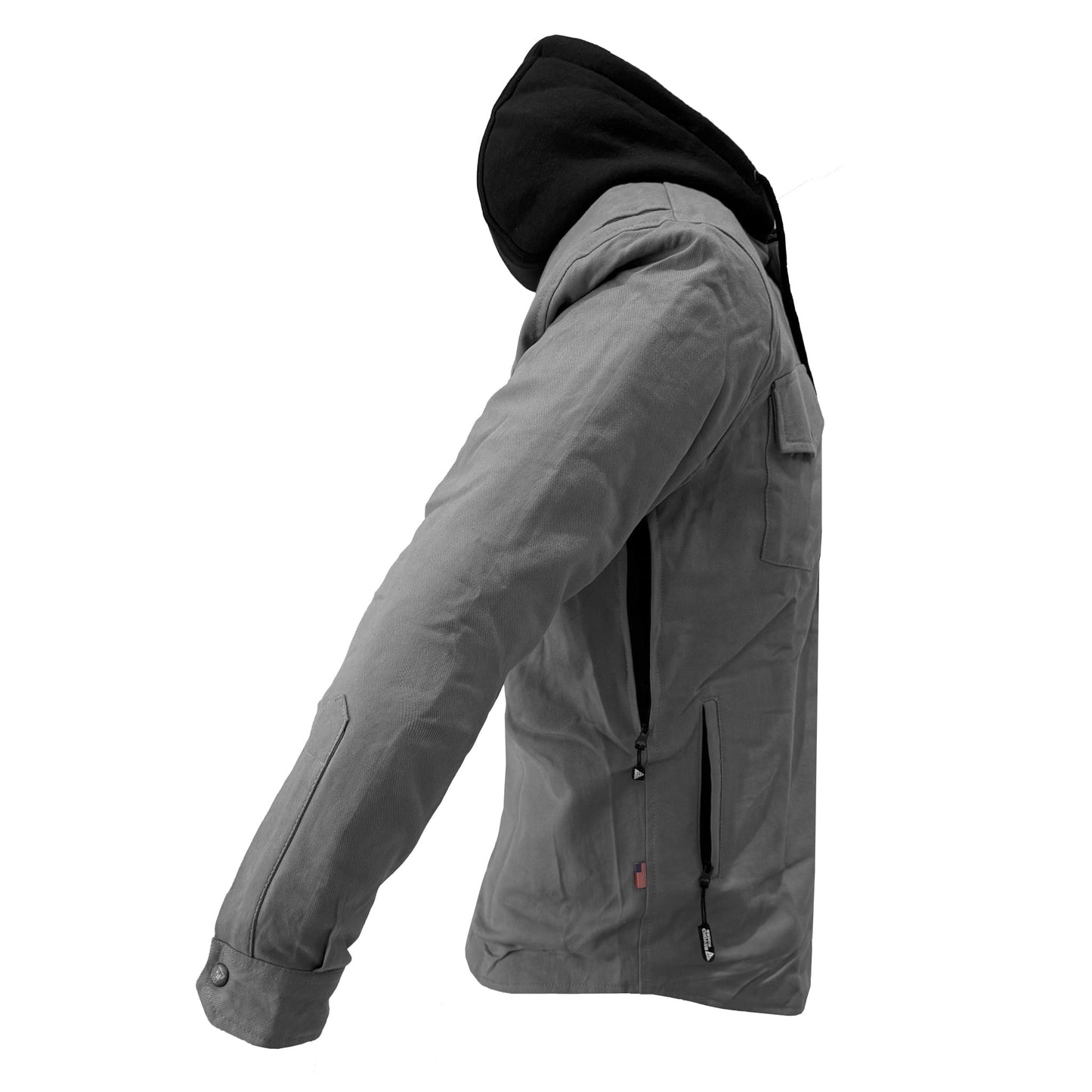 Protective Flannel Hoodie For Men - Grey Solid
