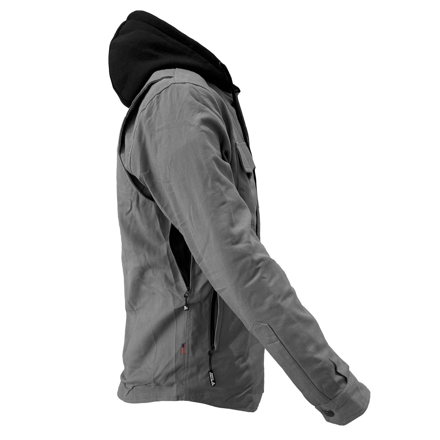 Protective Flannel Hoodie For Men - Grey Solid