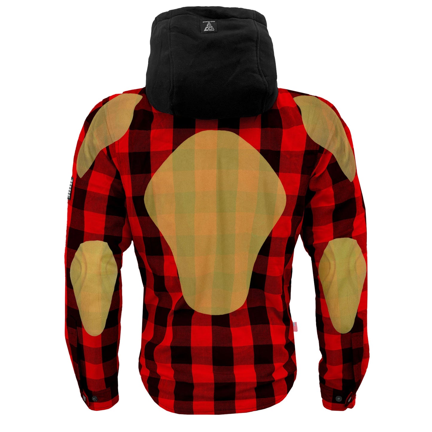 Protective Flannel Hoodie For Men - Red and Black Checkered