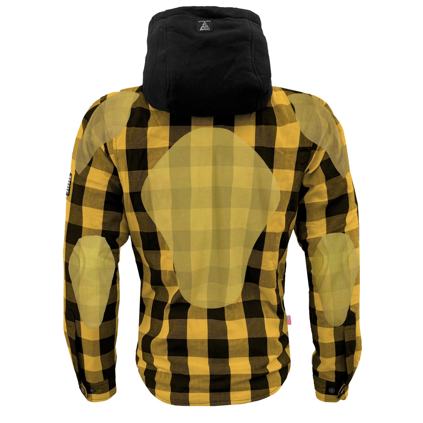 Protective Flannel Hoodie For Men - Yellow and Black Checkered