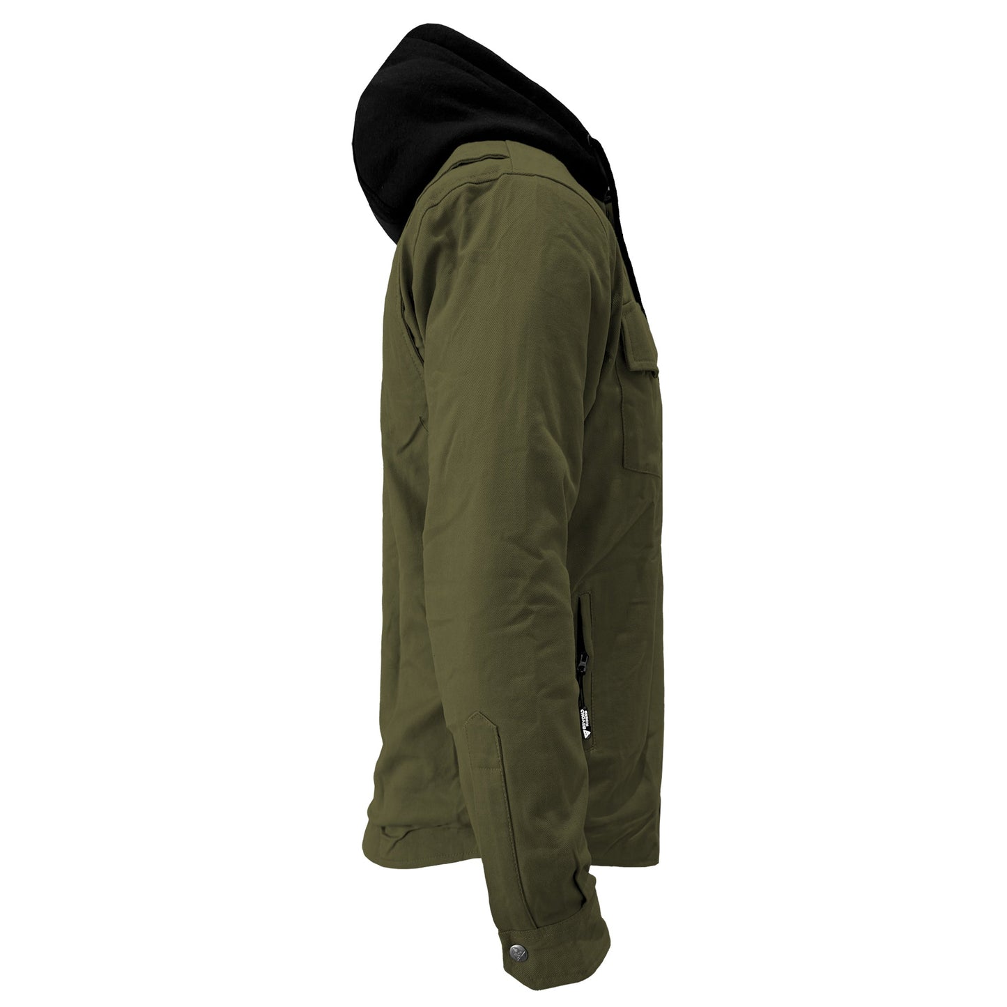 Protective Flannel Hoodie For Men - Army Green Solid