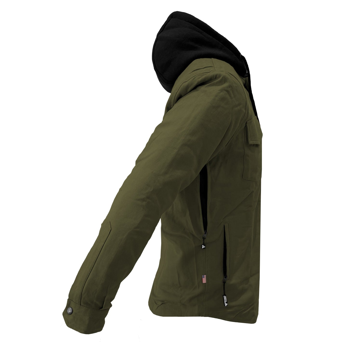 Protective Flannel Hoodie For Men - Army Green Solid