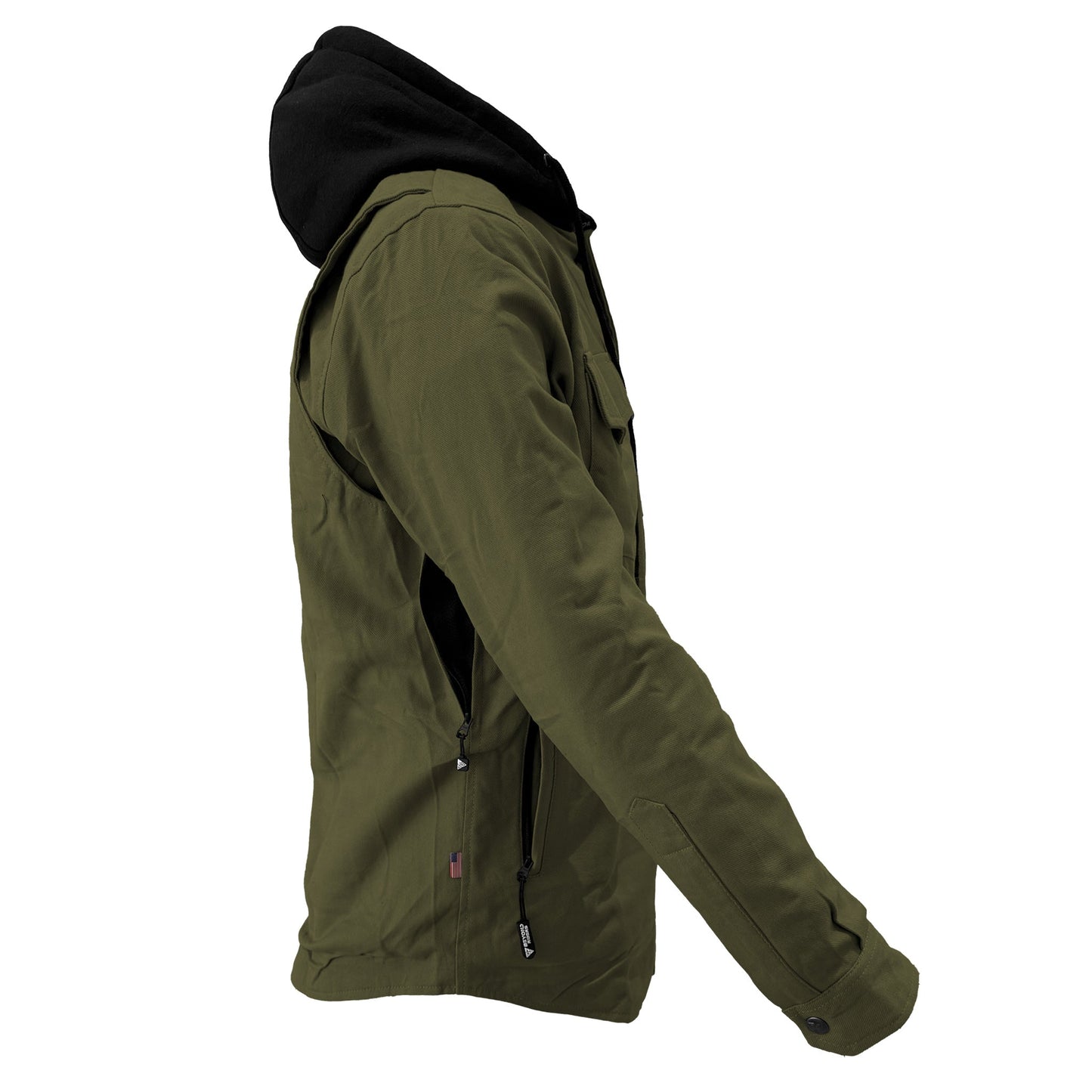 Protective Flannel Hoodie For Men - Army Green Solid