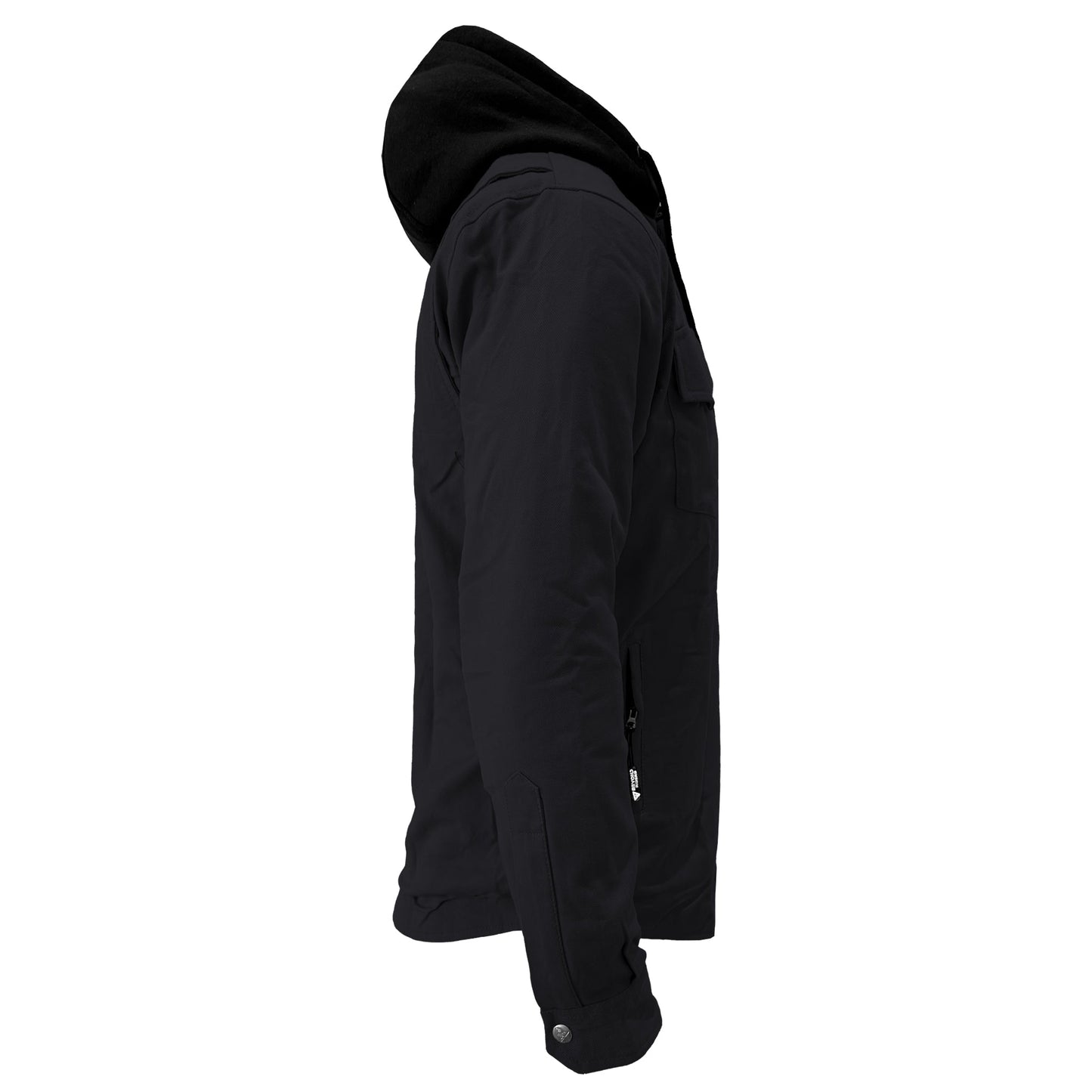 Protective Flannel Hoodie For Men - Black Solid