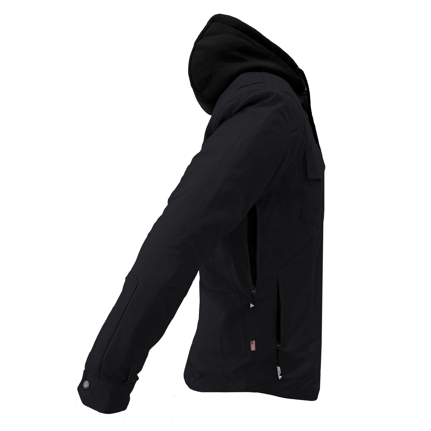 Protective Flannel Hoodie For Men - Black Solid
