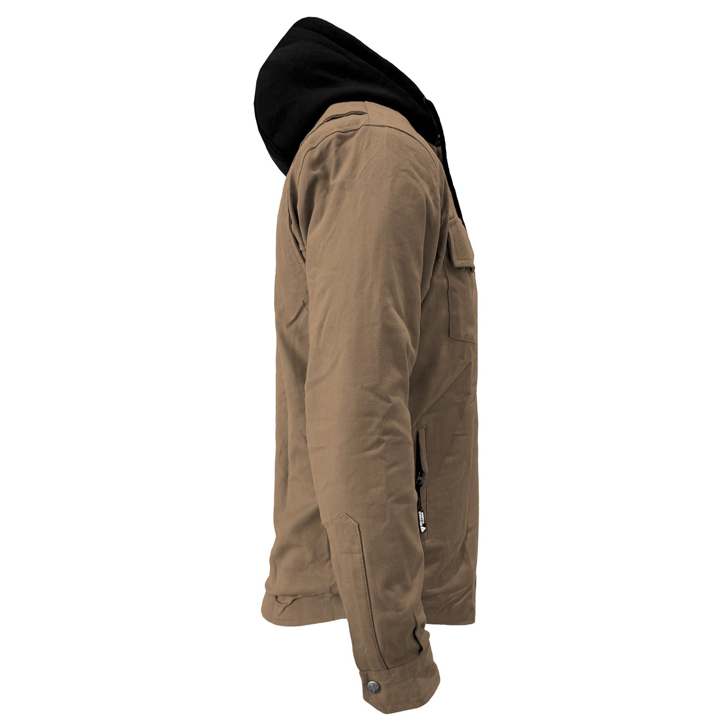 Protective Flannel Hoodie For Men - Camel Solid