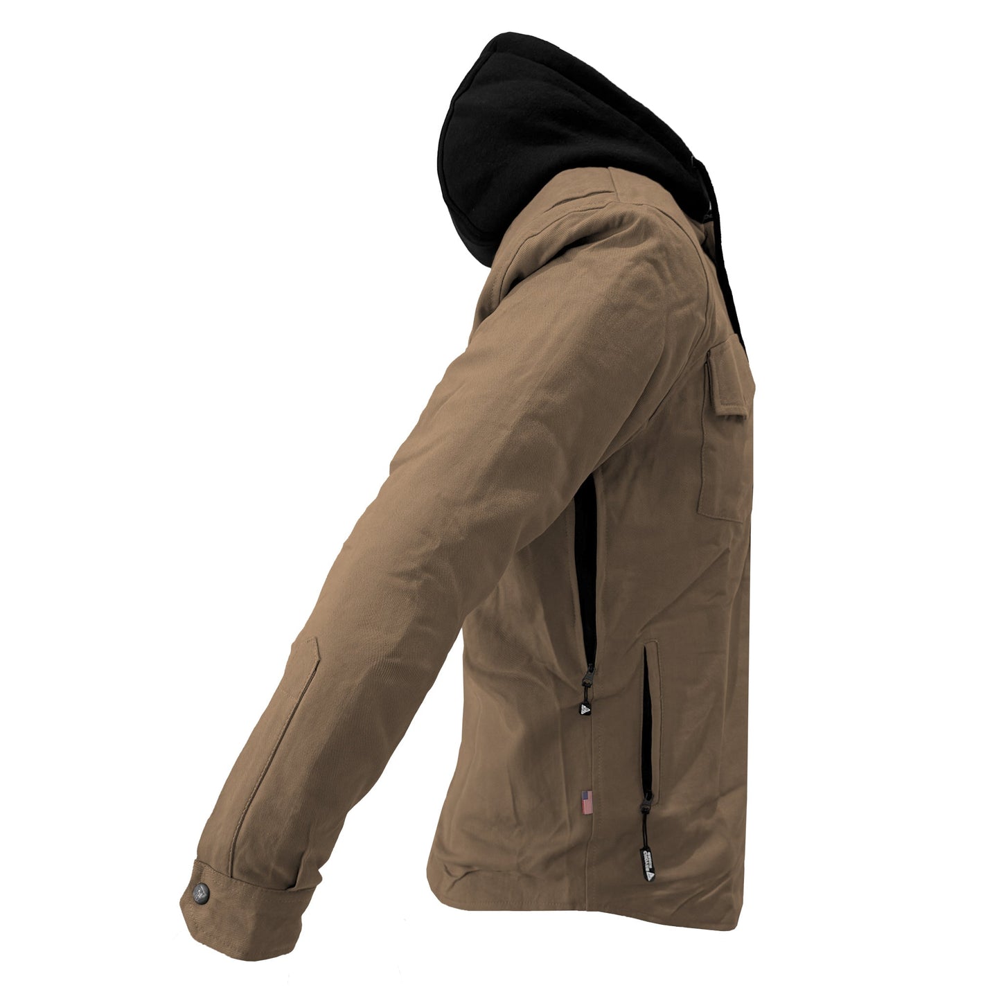 Protective Flannel Hoodie For Men - Camel Solid