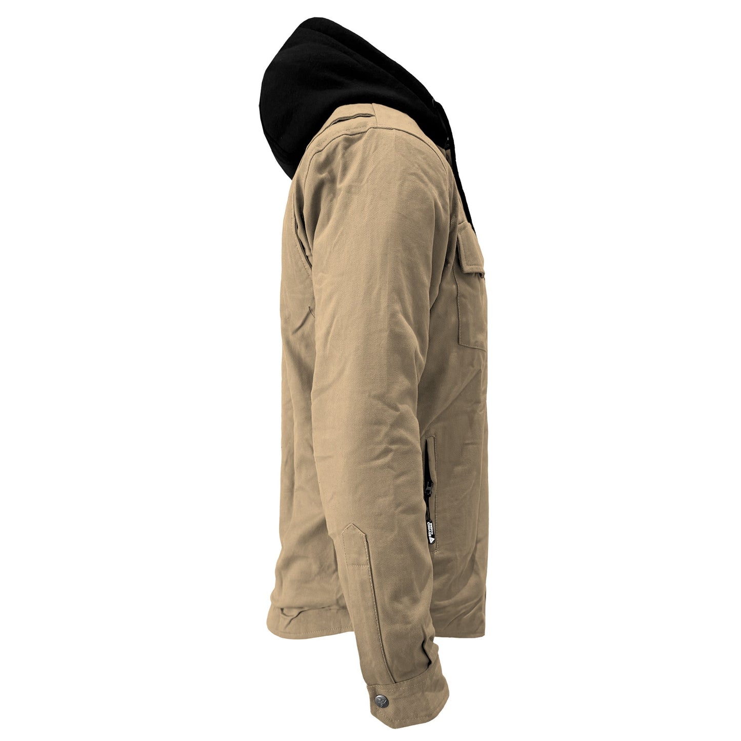 Protective Flannel Hoodie For Men - Khaki Solid