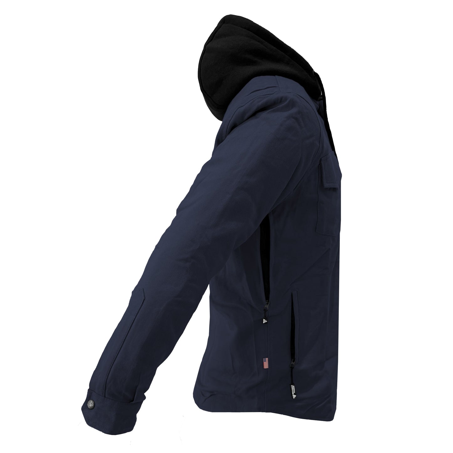Protective Flannel Hoodie For Men - Navy Blue Solid