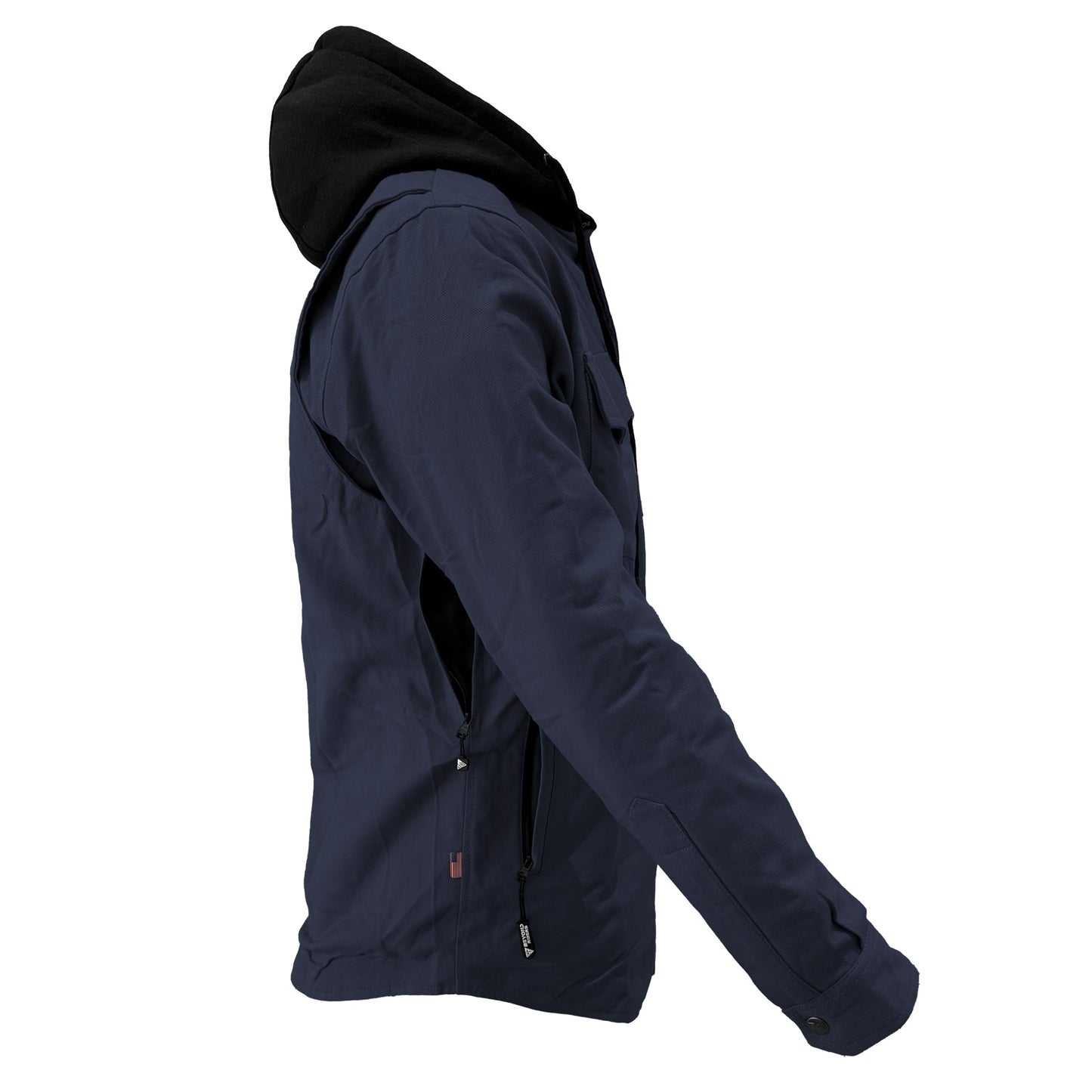 Protective Flannel Hoodie For Men - Navy Blue Solid