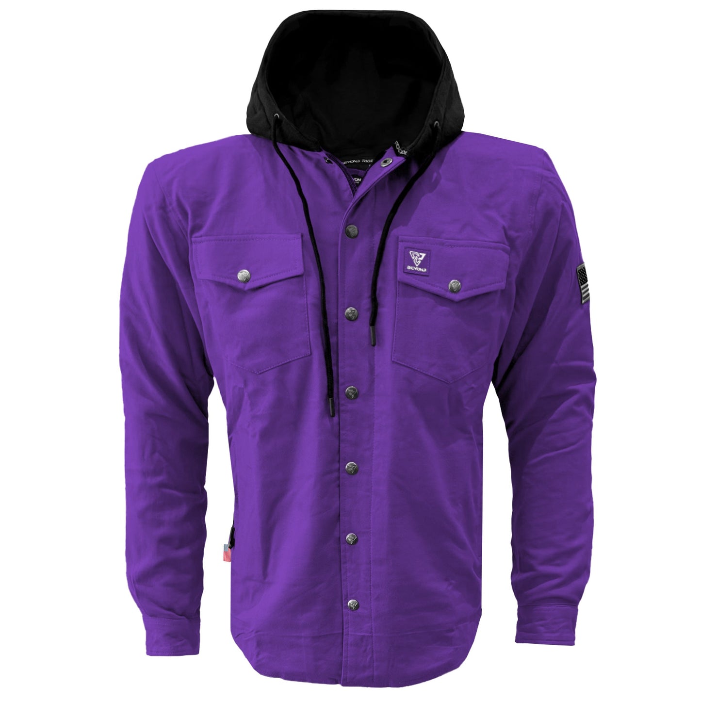 Protective Flannel Hoodie For Men - Purple Solid
