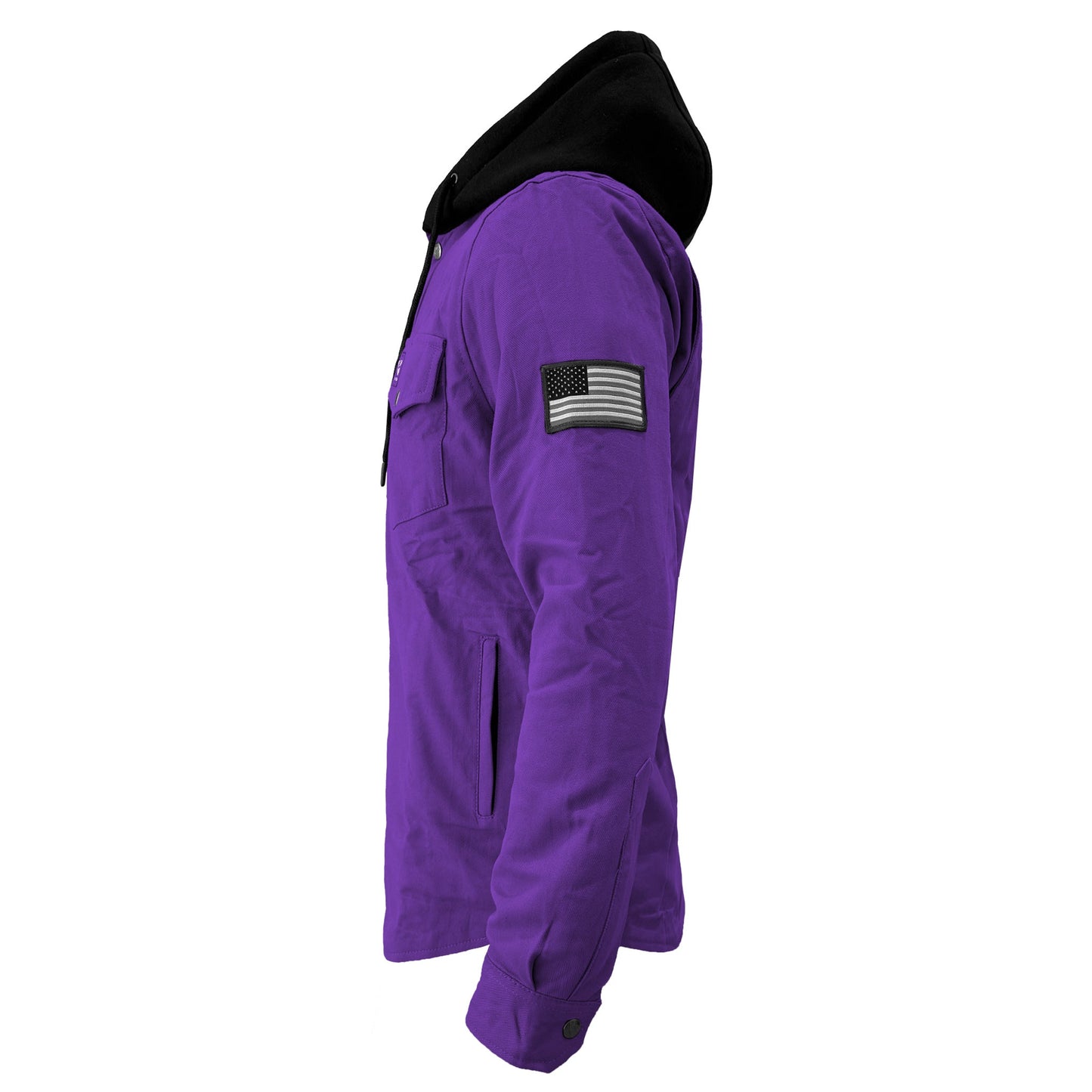 Protective Flannel Hoodie For Men - Purple Solid