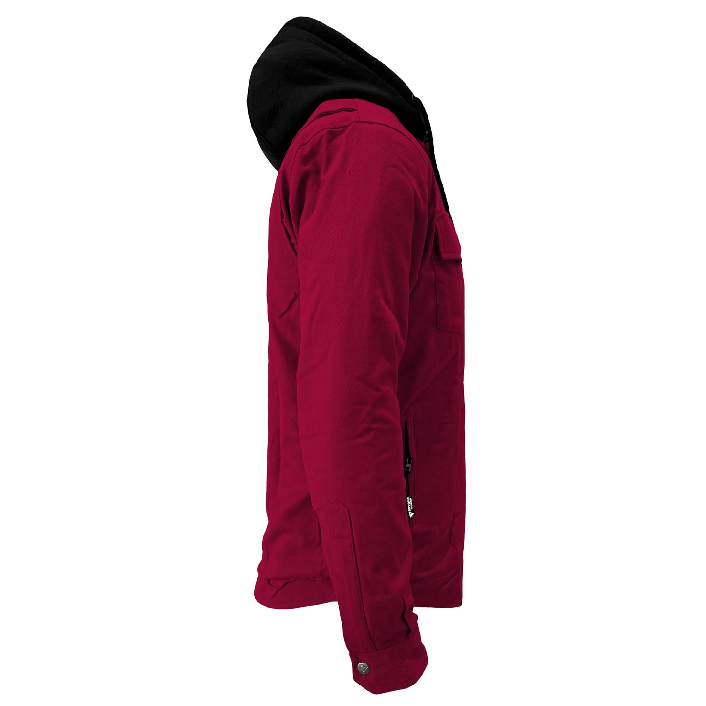 Protective Flannel Hoodie For Men - Red Maroon Solid