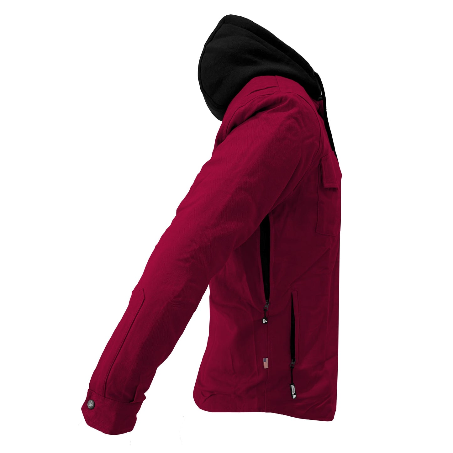 Protective Flannel Hoodie For Men - Red Maroon Solid