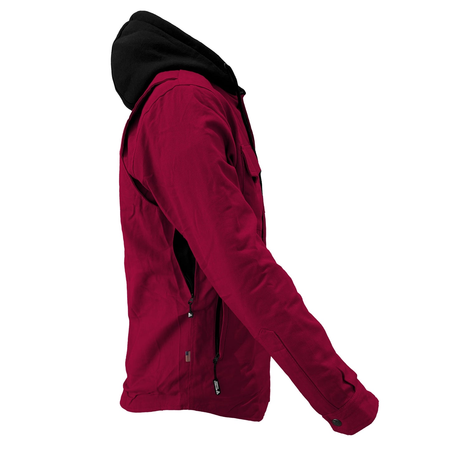 Protective Flannel Hoodie For Men - Red Maroon Solid