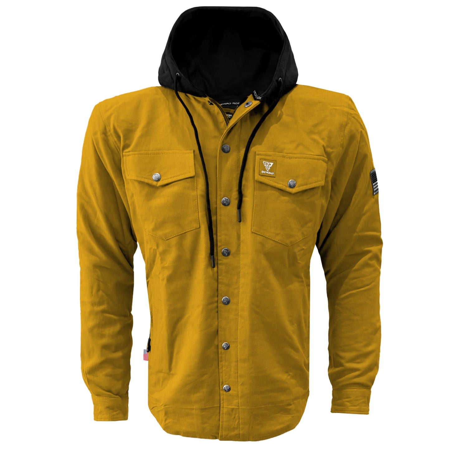 Protective Flannel Hoodie For Men - Yellow Solid