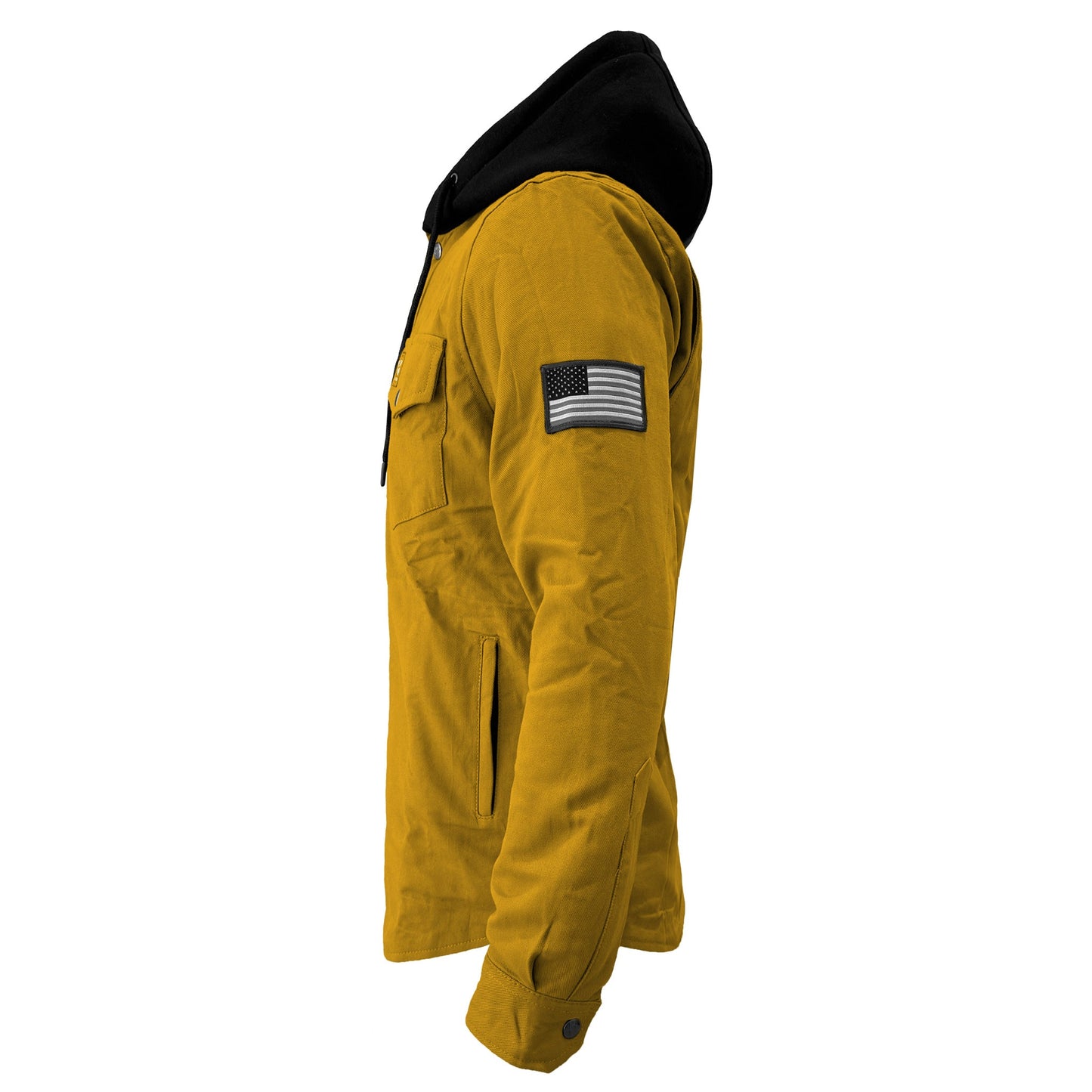 Protective Flannel Hoodie For Men - Yellow Solid