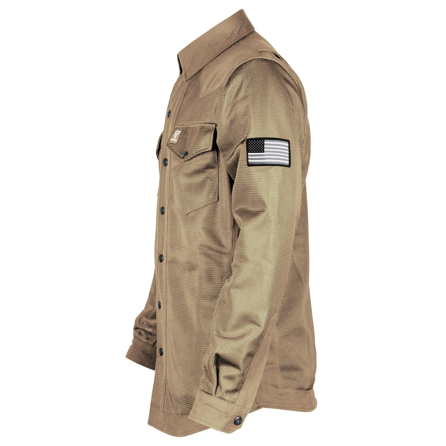 Protective Summer Mesh Shirt - Camel Solid