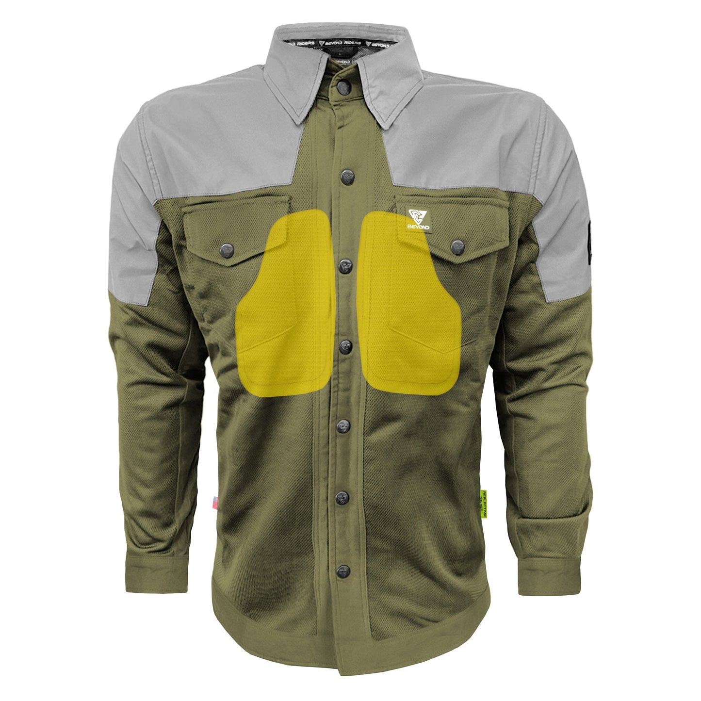 Summer Mesh Reflective Shirt Army Green Eclipse