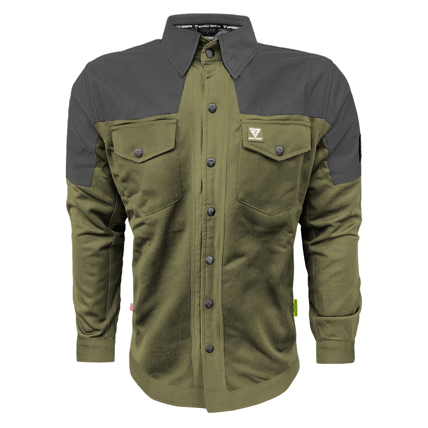Summer Mesh Reflective Shirt Army Green Nebula