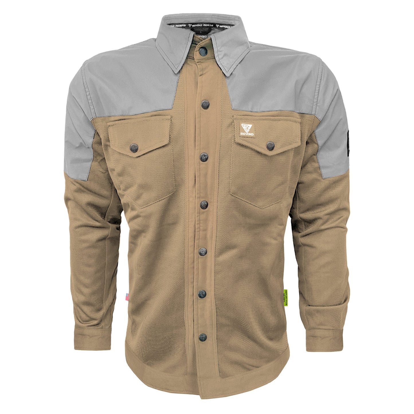 Summer Mesh Reflective Shirt Camel Eclipse