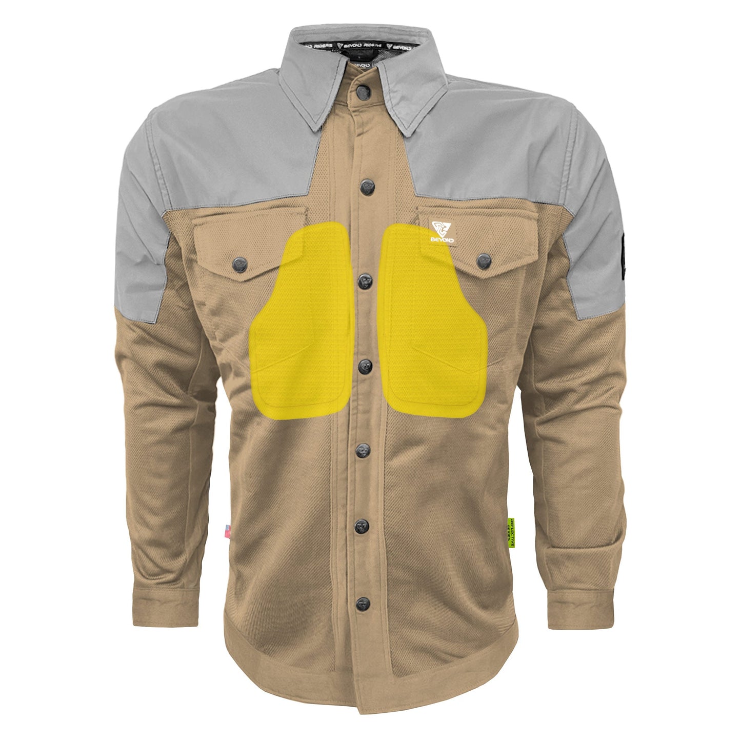 Summer Mesh Reflective Shirt Camel Eclipse