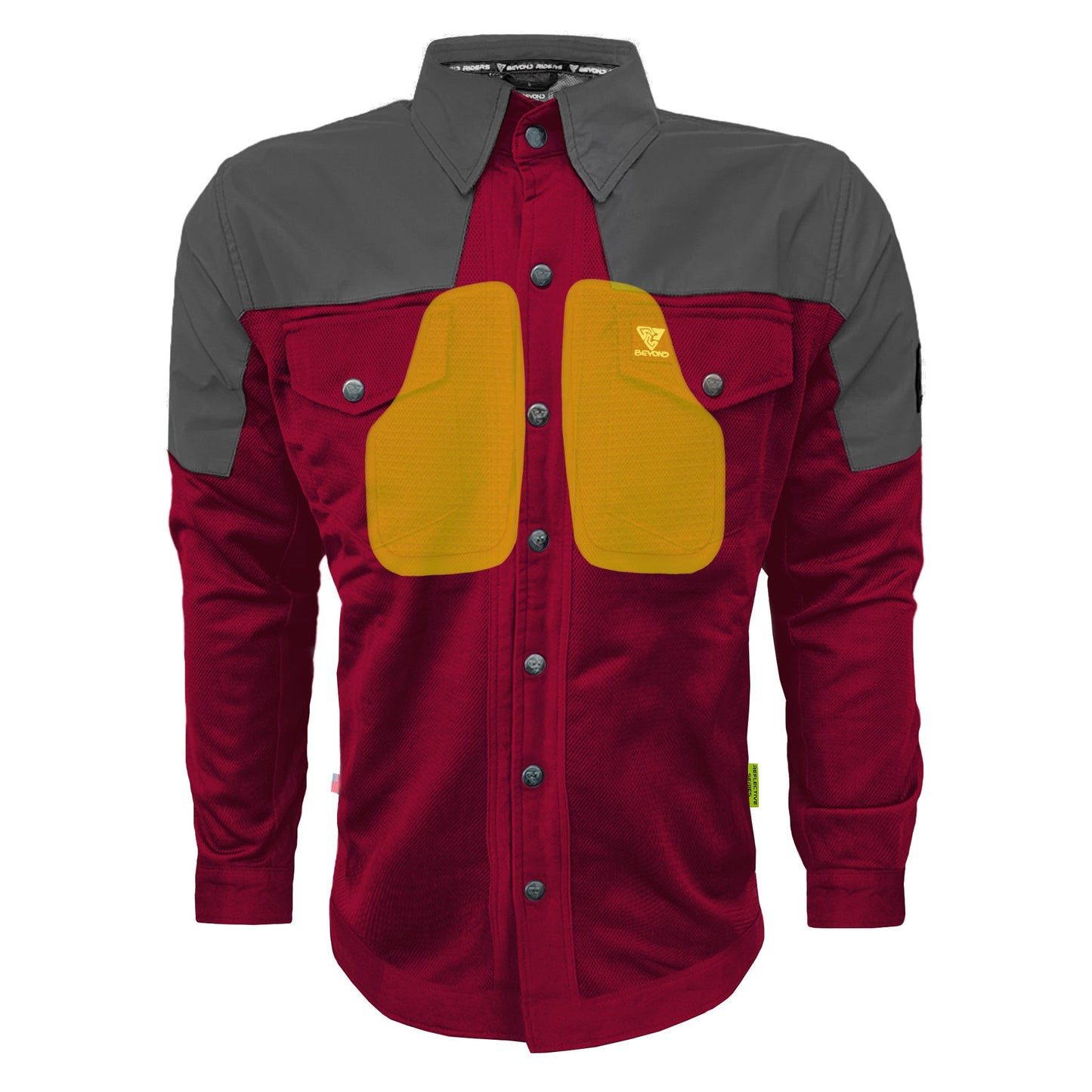 Summer Mesh Reflective Shirt Red Maroon Nebula