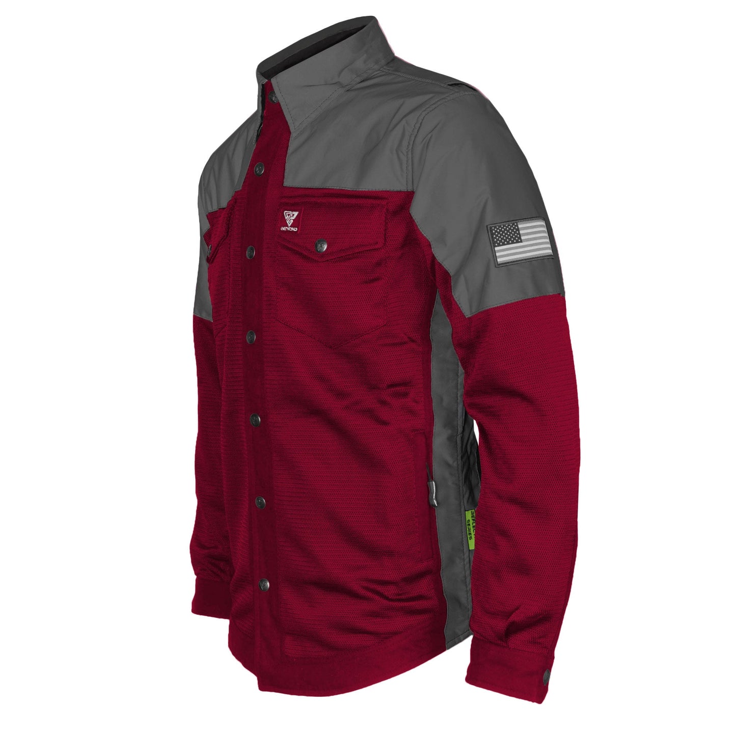 Summer Mesh Reflective Shirt Red Maroon Nebula