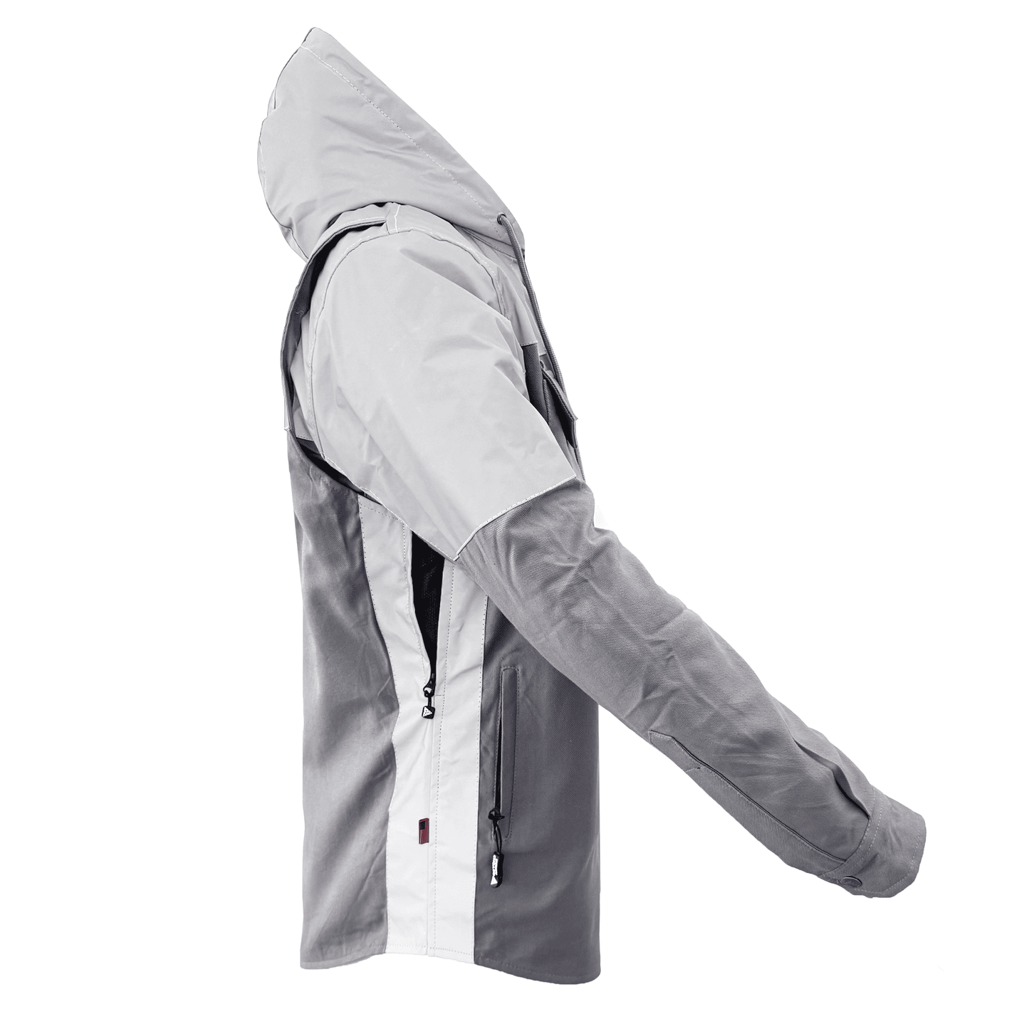Protective Reflective Flannel Hoodie "Twilight Titanium" For Men - Grey and Silver