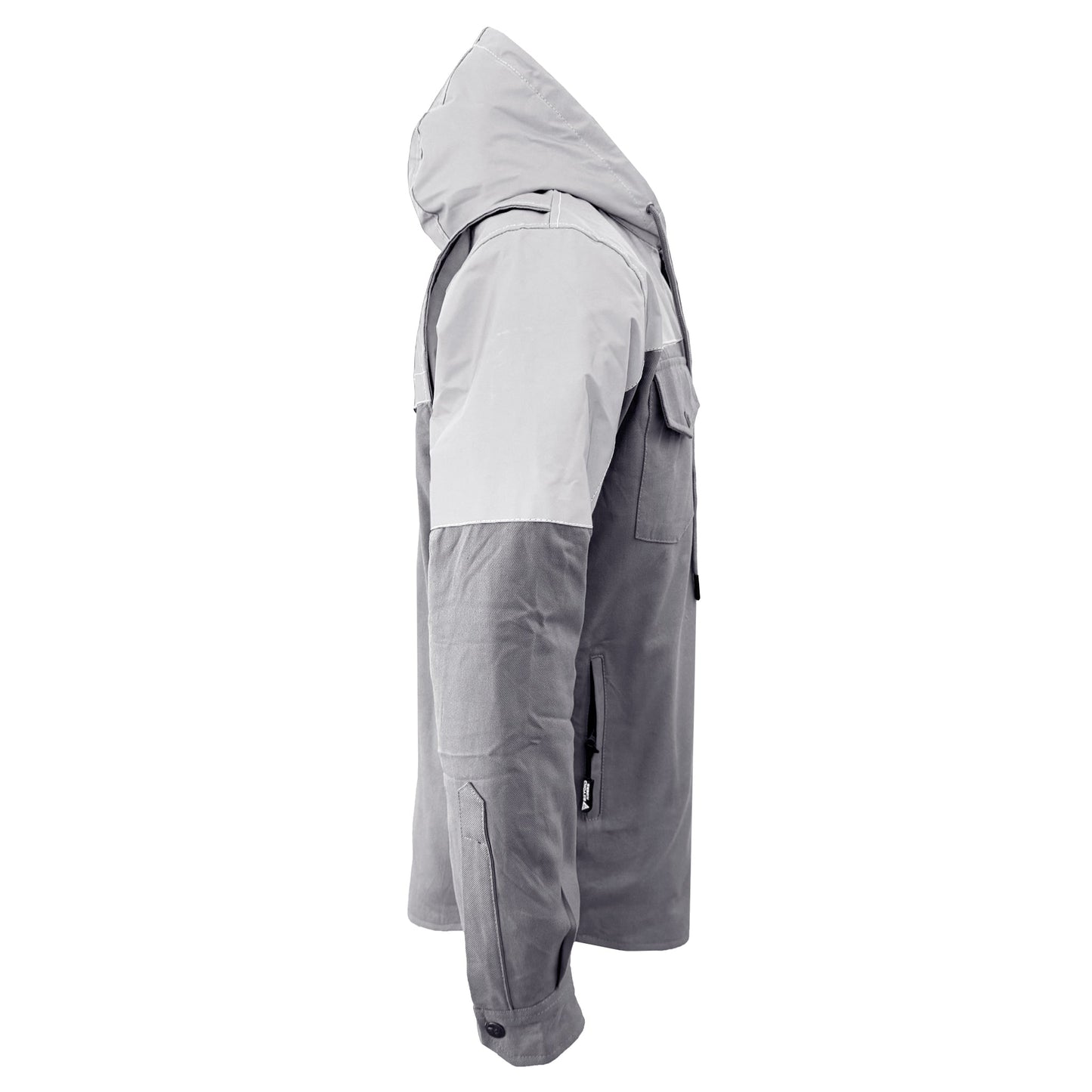Protective Reflective Flannel Hoodie "Twilight Titanium" For Men - Grey and Silver