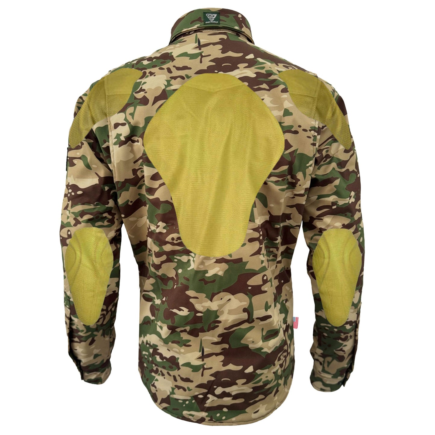 Protective SoftShell Winter Jacket for Men - Camouflage Delta Four with Pads