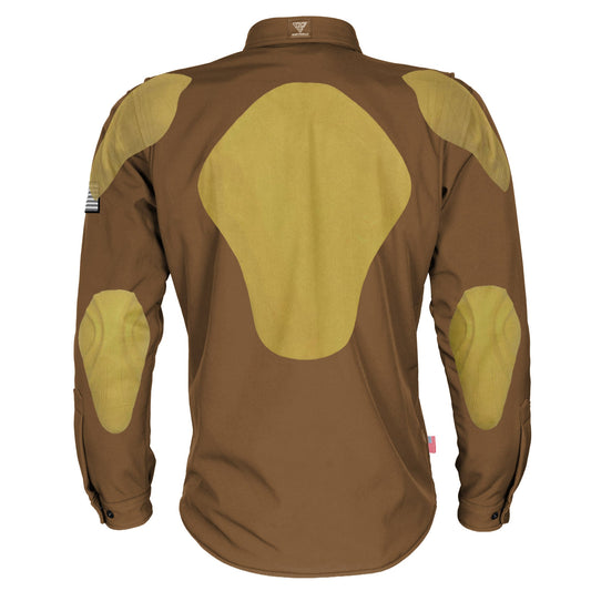 Protective SoftShell Winter Jacket for Men - Light Brown Matte with Pads