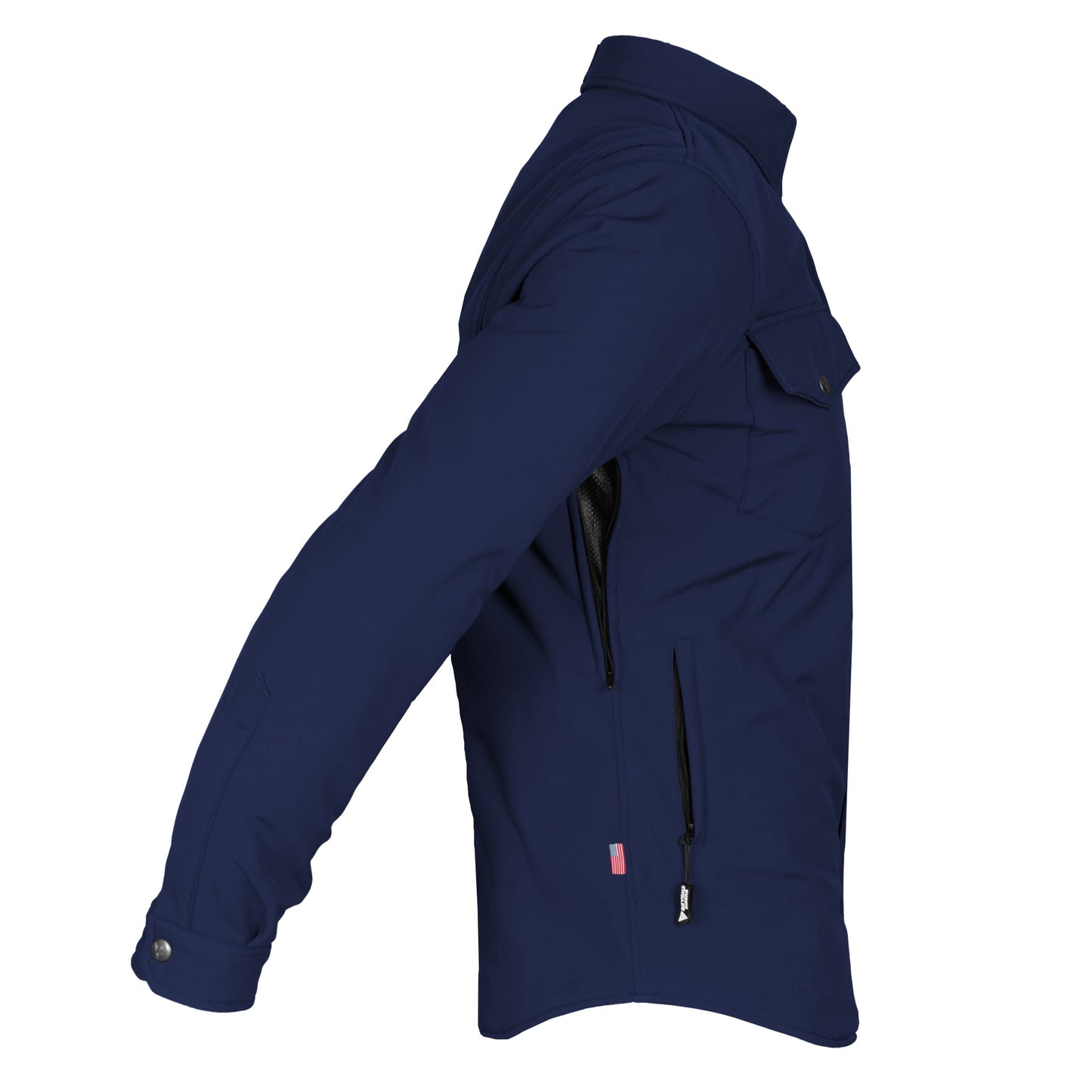 Protective SoftShell Winter Jacket for Men - Navy Blue Matte with Pads