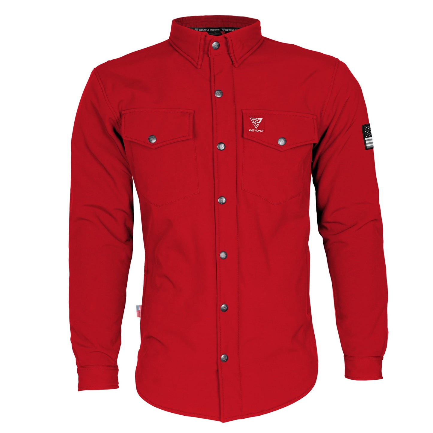 Protective SoftShell Winter Jacket for Men - Red Matte with Pads