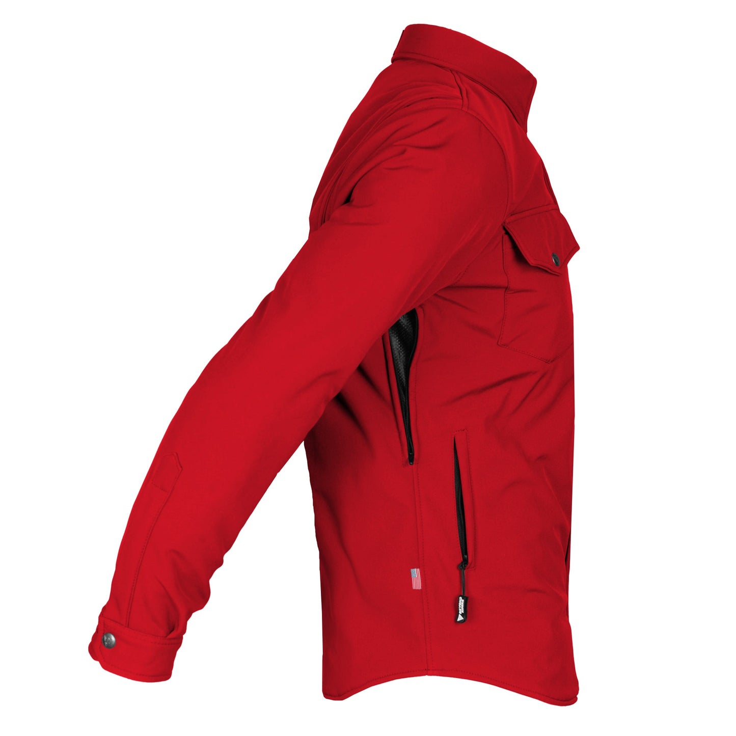 Protective SoftShell Winter Jacket for Men - Red Matte with Pads